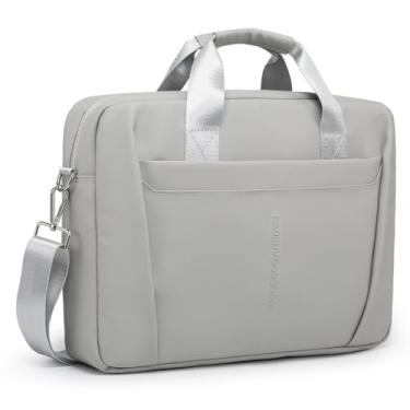 Imagem de GAOCHY Bolsa de Mensageiro para Laptop Granule de 15-16 Polegadas, Compatível com MacBook Pro 16 M4/M3/M2/M1, ASUS Vivobook 16/16X, Bolsa de Ombro para Laptop, Cinza Seda