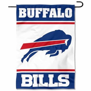 Imagem de WinCraft Bandeira de jardim dupla face com logotipo branco Buffalo Bills