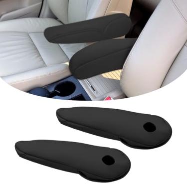 Imagem de SUNBREATH Capa compatível com apoio de braço do assento dianteiro do carro para Honda CR-V 2010-2011 capa de descanso de braço de couro de microfibra para o lado do motorista e do passageiro, 2 peças