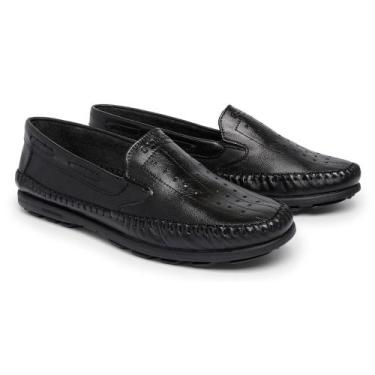 Imagem de Mocassim Masculino de Couro Legítimo Scarpazi Preto 901P, 36
