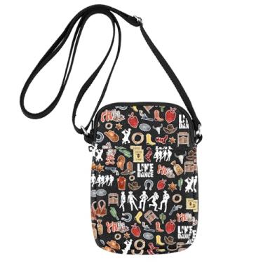 Imagem de JNIAP Line Dance Bolsa tiracolo Country Music Line Dancing Gifts Line Dancer Shoulder Bags Line Dance Lover Gifts, Linedance Bl Cb