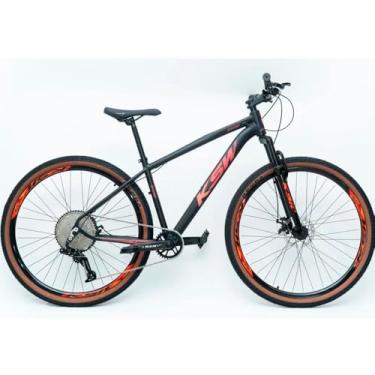 Imagem de Bicicleta Aro 29 Bike Ksw Mtb 12v Marchas K7 11-50 Quadro em Alumínio 6061 (Preto/Vermelho/Laranja, 19)