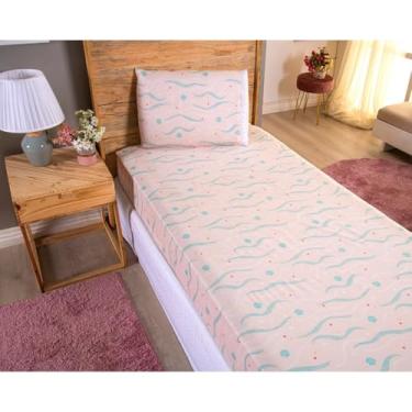 Imagem de Kit Jogo De Lençol Solteiro Com Elástico 2 Peças(Conchas)