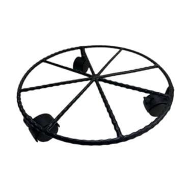 Imagem de Fenteer Suporte para plantas, bandejas, suportes para vasos de paletes, carrinhos de plantas, base redonda com rodas para pátio e vasos grandes