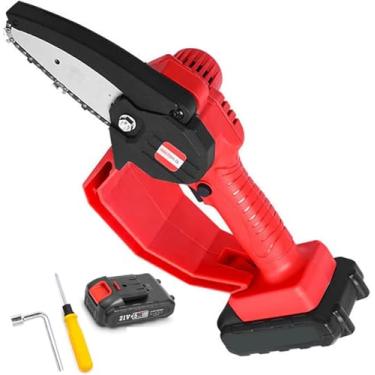 Imagem de Mini Motosserra Sem Fio, Motosserra Pequena Portátil De 4 Polegadas Com 2 Baterias, Minisserra Portátil Com Uma Mão Alimentada Por Bateria Com Trava De Segurança Tesoura De Poda Portátil Se