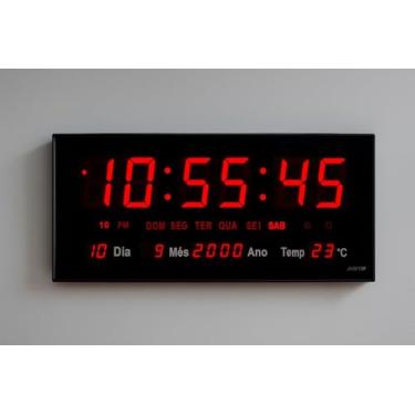 Imagem de Relógio de Parede e Mesa Grande LED Digital Calendário Temperatura Data e Hora Ideal para Escritório, Sala, Loja e Academia - SHACK