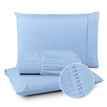 Imagem de Conjunto De Roupa De Cama 400 Linhas Simples Duplo Queen King(Azul,Casal)