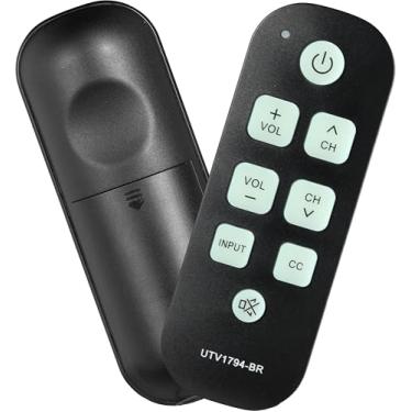 Imagem de Controle remoto universal com luz de fundo de botão grande para idosos, simples e fácil de usar, compatível com as principais marcas de TV
