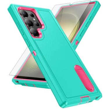 Imagem de Asuwish Capa de celular para Samsung Galaxy S24 Ultra 5G com protetor de tela, capa híbrida oculta, resistente, à prova de choque, rígida, resistente, proteção S24Ultra 24S S 24 24Ultra para mulheres