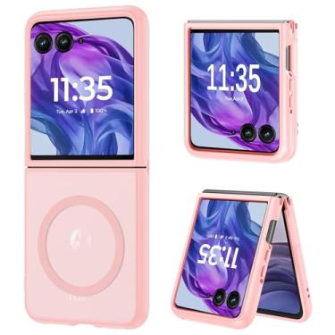 Imagem de DUEDUE Capa para Motorola Razr Plus 2025/2024, capa magnética para Moto Razr 50 Ultra 5G, capa protetora fina à prova de choque para Motorola Razr+ Plus 2025/2024/Razr 50 Ultra 5G 6,9 polegadas, rosa