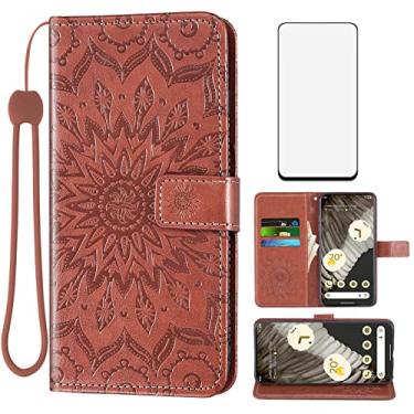 Imagem de Capa de telefone para Google Pixel 7 Pro (6,7 polegadas) Capa carteira com protetor de tela de vidro temperado capa fina flip suporte para cartão acessórios para celular Pixel7Pro Pixel7 7Pro 2022 5G