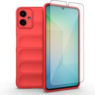 Imagem de Asuwish Capa de celular para Samsung Galaxy A06 com protetor de tela de vidro temperado e TPU macio fino à prova de choque capa protetora de silicone acessórios Ao6 A 06 mulheres homens meninas