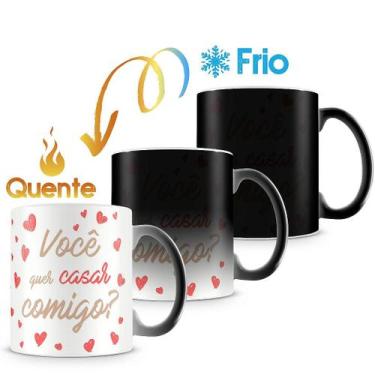 Imagem de Caneca Mágica Personalizada Quer Casar Comigo com Foto - Amo Canecas