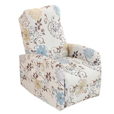 Imagem de CRFATOP Capas para cadeira reclinável, 4 peças, impressas, pequenas capas reclináveis com bolso, capas reclináveis de sofá para Home Theater, 1 assento reclinável, capa de sofá para crianças, cães