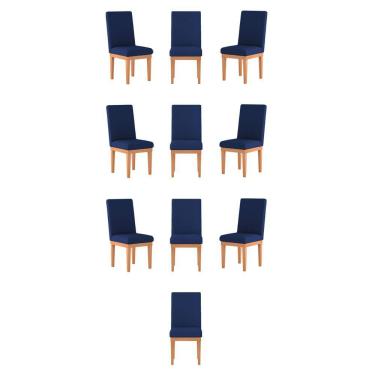 Imagem de Kit 10 Cadeiras Estofadas azul Marinho