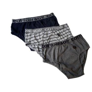 Imagem de Cueca de Algodao  kit 3 peças Adulto Slip  Cueca Algodão Masculino - N