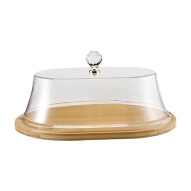 Imagem de SiaBiced Suporte para Bolo com Cúpula, Bandeja para Servir Bolo E Frutas, Decorativo, Suporte para Bolo de Sobremesa, para, Aniversários, Cozinha, 35.9x25.9x16cm