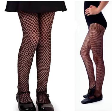 Imagem de Meia Calça Arrastão Preta Clássica Feminina Roupa - Shopmix