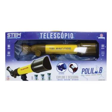 Imagem de Telescópio Astronômico Brinquedo Educacional Foco Ajustável - Amarelo
