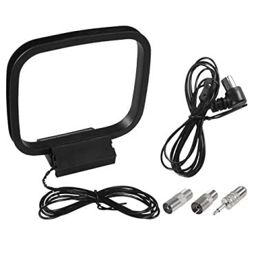 Imagem de AEDIKO Antena De Rádio Fm 75 Ohm Coaxial E Loop Am Com 3 Conectores Para Receptor Estéreo Doméstico Interno, Áudio Av, Potência Teatro