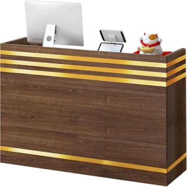 Imagem de Balcão De Recepção Balcão Frontal Pequeno Com Gavetas Com Fechadura Balcão De Varejo Com Armário à Prova De Poeira Mesa De Computador De Madeira Mesa De Recepção Par, F, 100cm