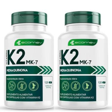 Imagem de Vitamina K2 MK - 7 Menaquinona 149mcg 120 Cápsulas - Ecomev (Kit 2)