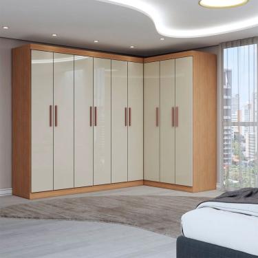 Imagem de Guarda-Roupa Casal Modulado Odisseia 9 Portas 2 Gavetas Cinamomo/Off White - Panorama Móveis