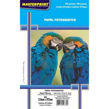 Imagem de Papel Fotografico Inkjet A4 Glossy 180g 20Fls Masterprint