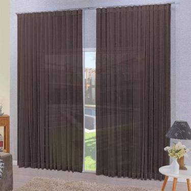 Imagem de Cortina de Voil Lisa Sem Forro Cores Diversas Para Sala Quarto Decorat