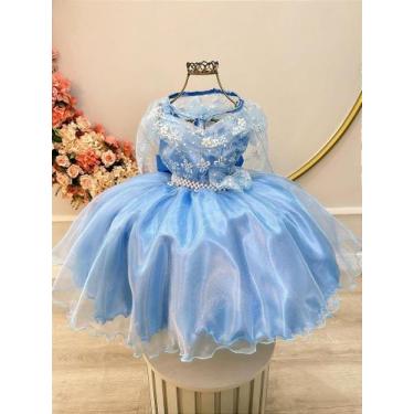 Imagem de Vestido Infantil Princesas Frozen Elsa Capa Luxo Festas - no-brand, 8