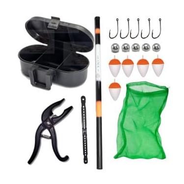 Imagem de Kit Pesca Completo, Vara Telescópica, Anzóis, Boia, Alicate, Saco para Peixe, Estojo Porta Isca