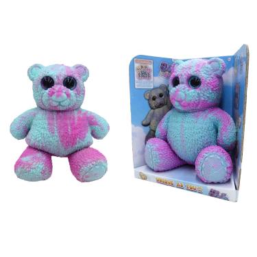 Imagem de Boneco Elástico Urso Tye Dye Verde E Rosa De 22Cm - Soft