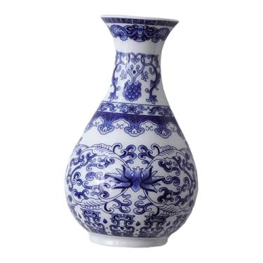 Imagem de IEUDNS Vaso de parede para plantas, recipiente decorativo, design criativo, arranjo de flores de porcelana azul e branca para e janela, 132 Mm