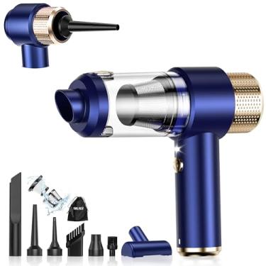 Imagem de SHLNLI Mini aspirador de pó, aspirador de pó portátil 15000PA para carro, sem fio, com luz LED, espanador de ar 4 em 1 e pequeno aspirador portátil recarregável para carro, casa, escritório, animal de