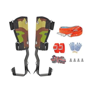 Imagem de MotiveTech Conjunto de Estacas para árvores, Equipamento para Escalada em árvores, Antiderrapante, Leve, Profissional, com Tira de Tornozelo para Aventuras Ao Ar, 1 Espigão com Cinto, Tamanho real