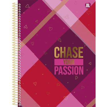 Imagem de Caderno Universitário Animativa, 10 matérias, Capa dura - Glitter, 160 folhas, Passion, Pacote com 4