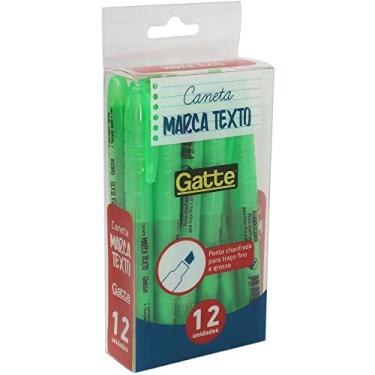 Imagem de Caneta, Make +, Marca Texto, Verde, Gatte, 4mm, Caixa Com 12 Unidades