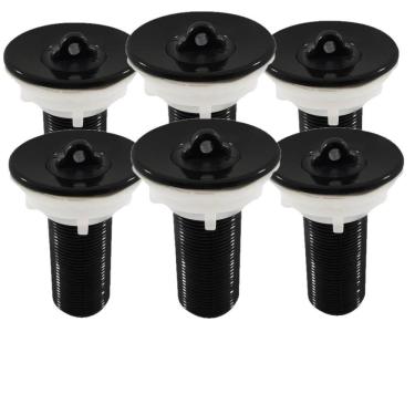 Imagem de Kit 6 Válvula Para Lavatório Cuba 7/8 Com Tampa Preto Astra