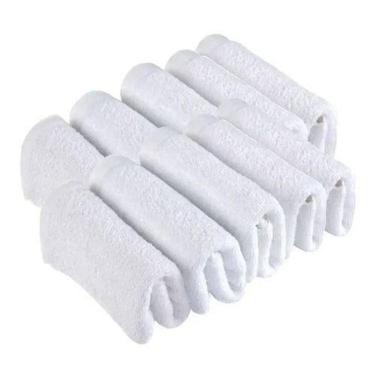 Imagem de Toalha De Rosto Para Salão Branca Kit Com 6 Unidades