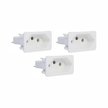 Imagem de 03 Tomada Margirius Para Cx.Embutir Padrão Weg 10/20A Branca