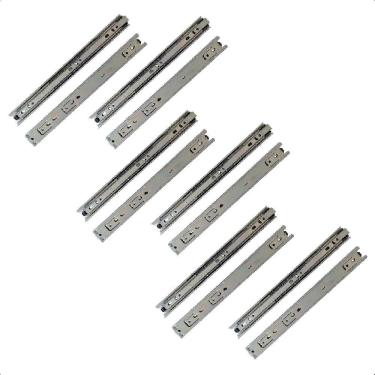 Imagem de 12 Corrediças Telescópicas 40Cm Gaveta Trilho Zinca. 6 Pares