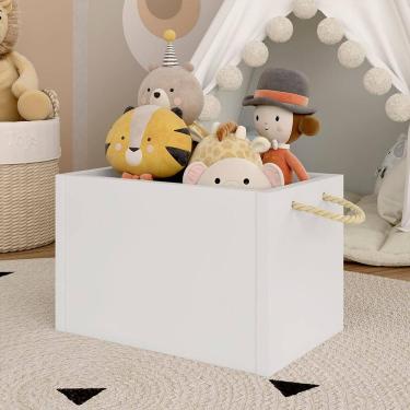 Imagem de Caixa Organizadora Decorativa Joy 35,6x23 Com Alça Rústica Branco - Ma