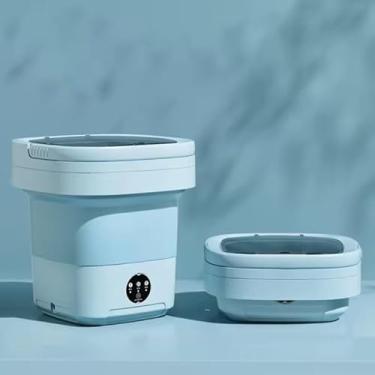 Imagem de Máquina de lavar portátil de 11L com design dobrável e 3 modos de limpeza - Mini lavadora para roupas de bebê, roupas íntimas, meias e itens pequenos - ideal para apartamento, dormitório, acampamento