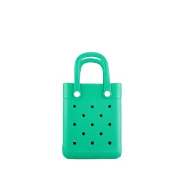 Imagem de GBB Bolsa de praia de borracha PP pequena bolsa de praia à prova d'água para barco, piscina, esportes, viagem, bolsa aberta, Verde escuro, Small