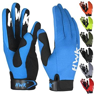 Imagem de HWK Luvas de motocicleta para homens e mulheres, motocross, condução tática, ciclismo, motoqueiro, corridas, luvas multiusos (azul, 3XL)