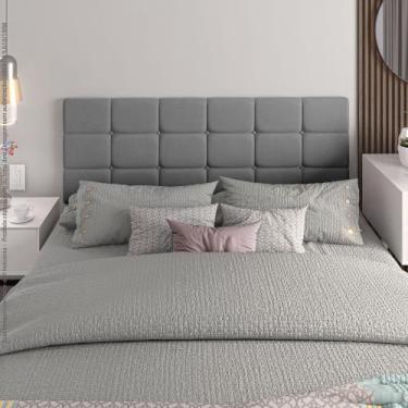 Imagem de Painel Cabeceira Box King Khalifa 1,95 Painel Parede Cinza - JR MÓVEIS