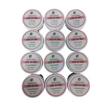 Imagem de Kit 12 Gel Bella Rosa 15ml Led Uv Unhas Acrigel, 4 de cada