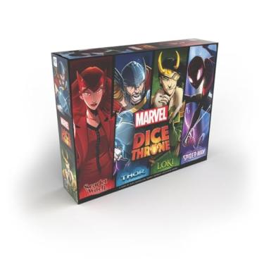 Imagem de Marvel Dice Throne 4-Hero Box with Scarlet Witch, Thor, Loki & Spider-Man - 2-4 Player Competitive Dice Game, Black