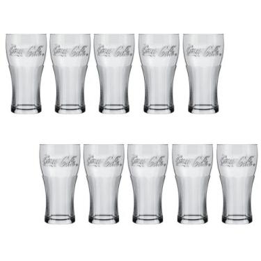 Imagem de Conjunto 10 Copo de Vidro 470ML Coca-Cola Transparente Nadir - NADIR F