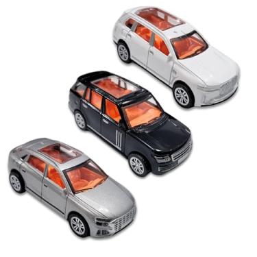 Imagem de 3 Carrinho Miniatura Brinquedo Fricção Carro Metal Range (KIT1/BRANCO/CINZA/PRETO)
